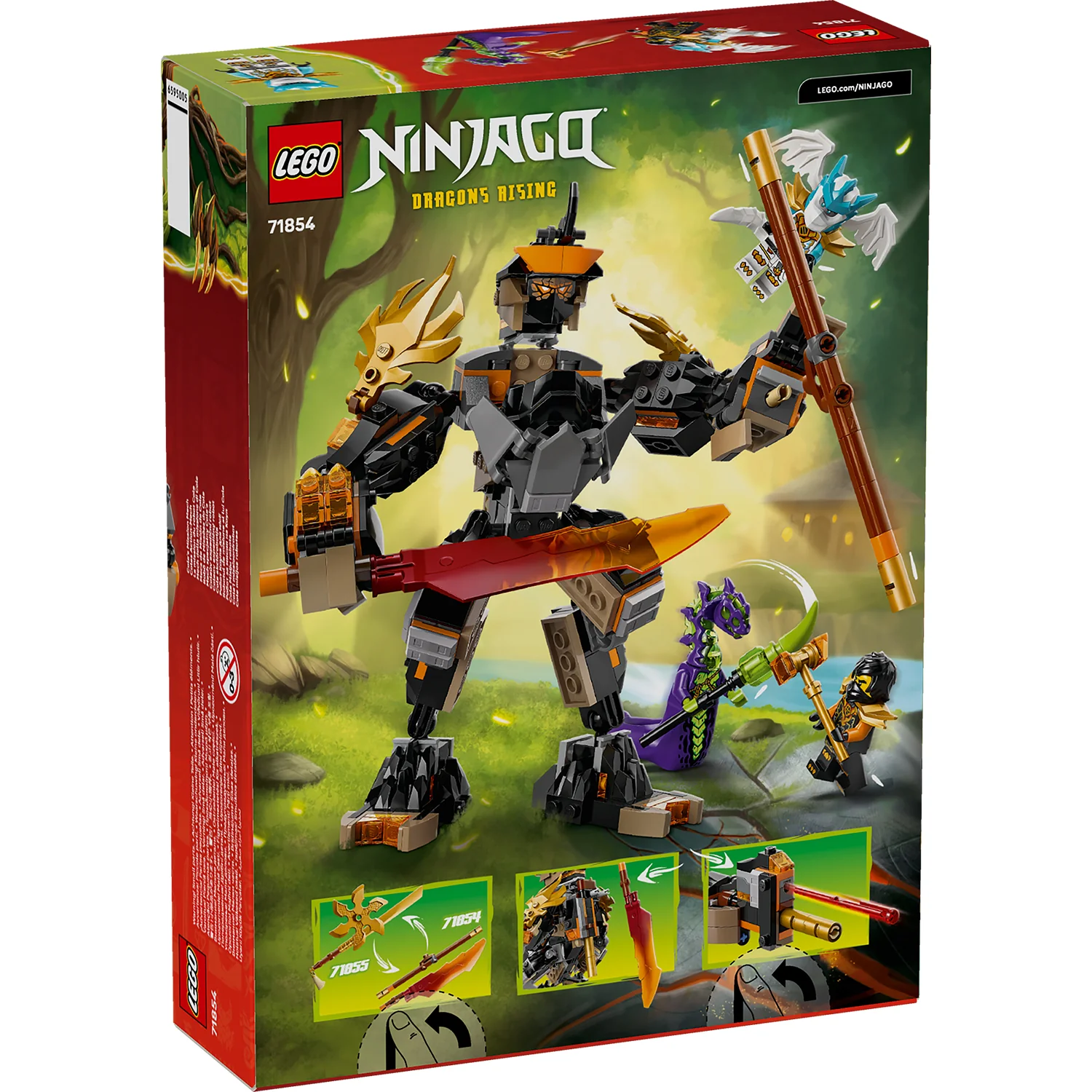 LEGO® NINJAGO® Cole’s Mission Mech & Dragon Zane