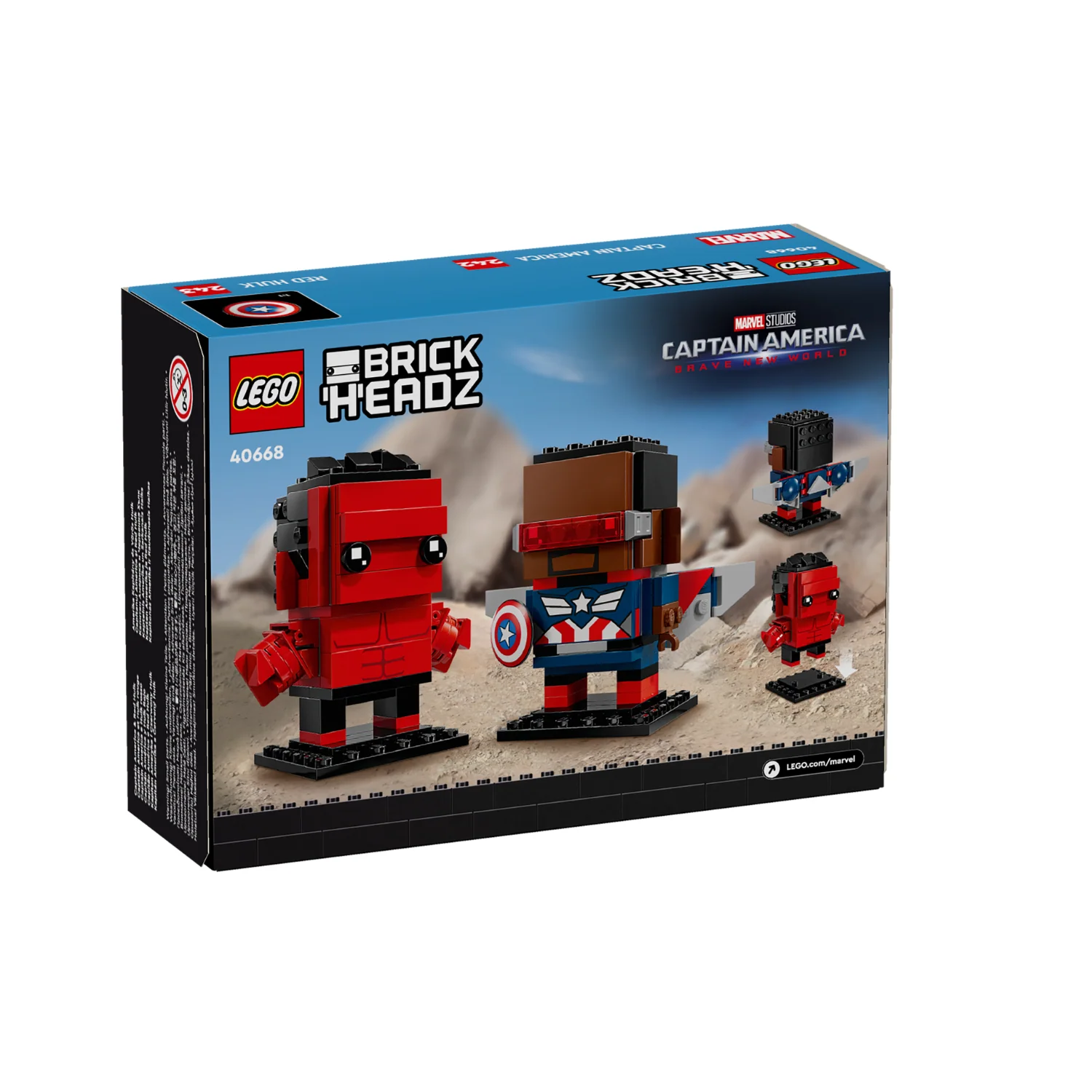 LEGO® BrickHeadz™ Captain America & Red Hulk Figures