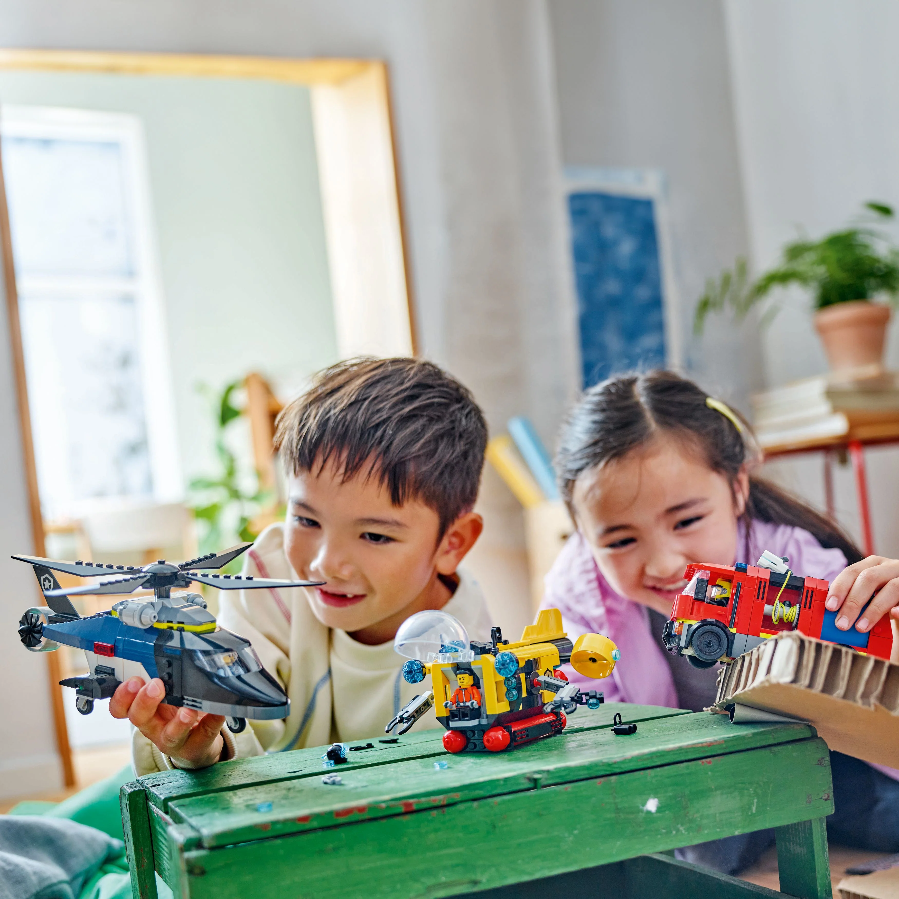 LEGO® City Helicopter, Fire Truck & Submarine Remix