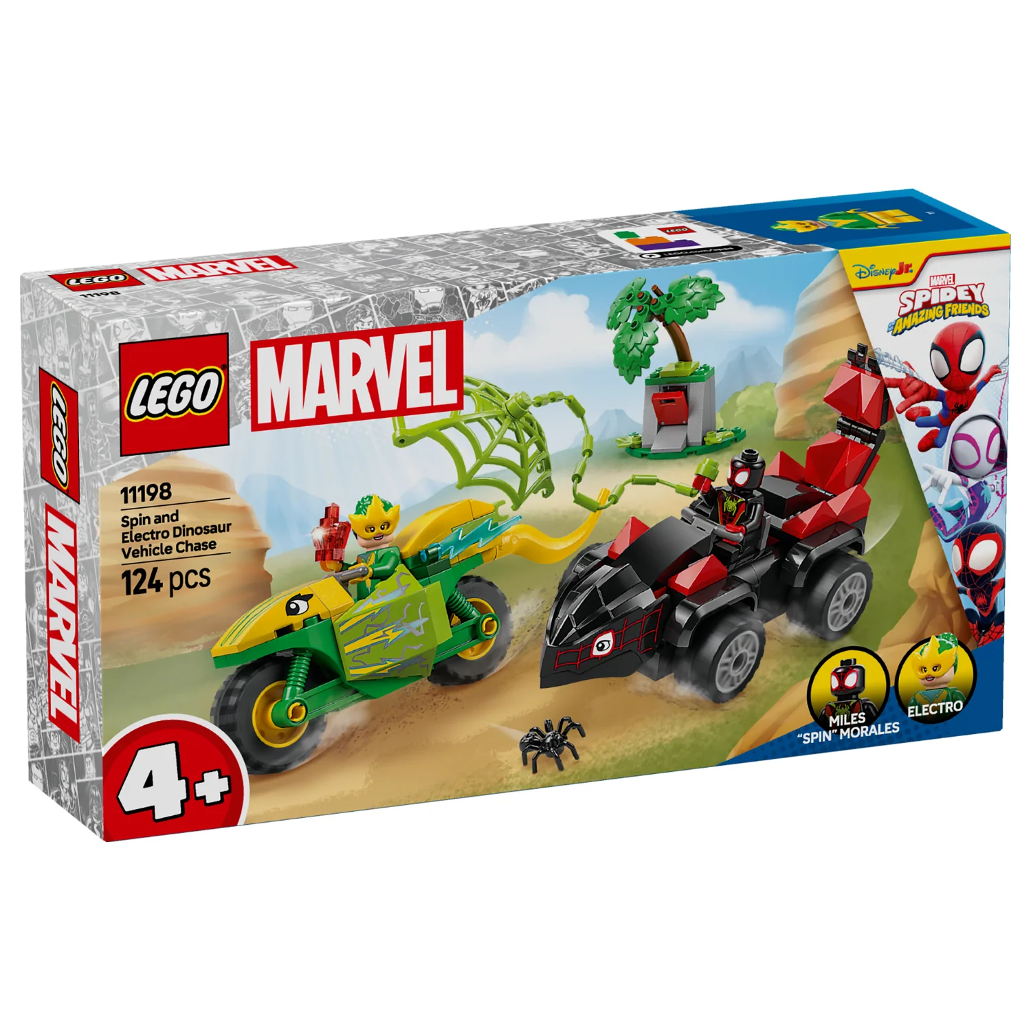 LEGO® Marvel Spidey And His Amazing Friends Spin and Electro Dinosaur Vehicle Chase