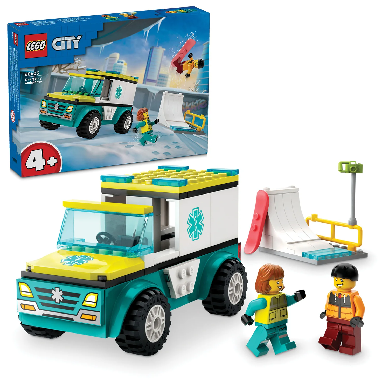LEGO® City Emergency Ambulance and Snowboarder