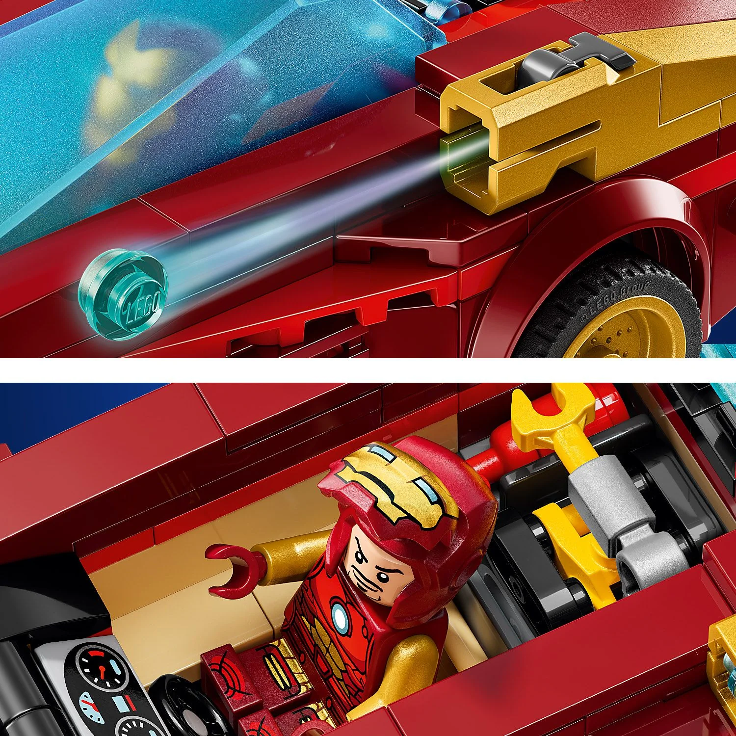 LEGO® Marvel Iron Man Car & Black Panther vs. Red Hulk