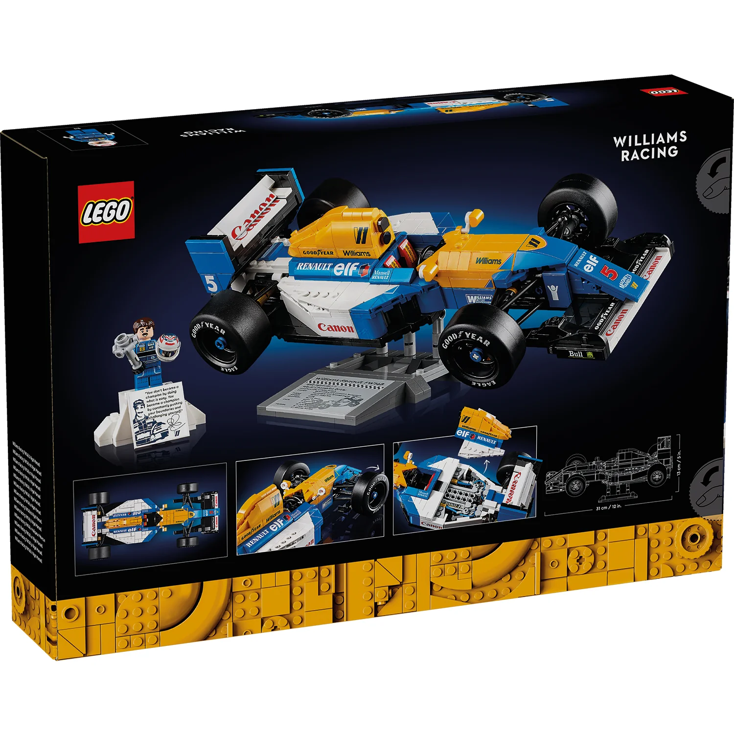 LEGO® ICONS™ Williams Racing FW14B & Nigel Mansell