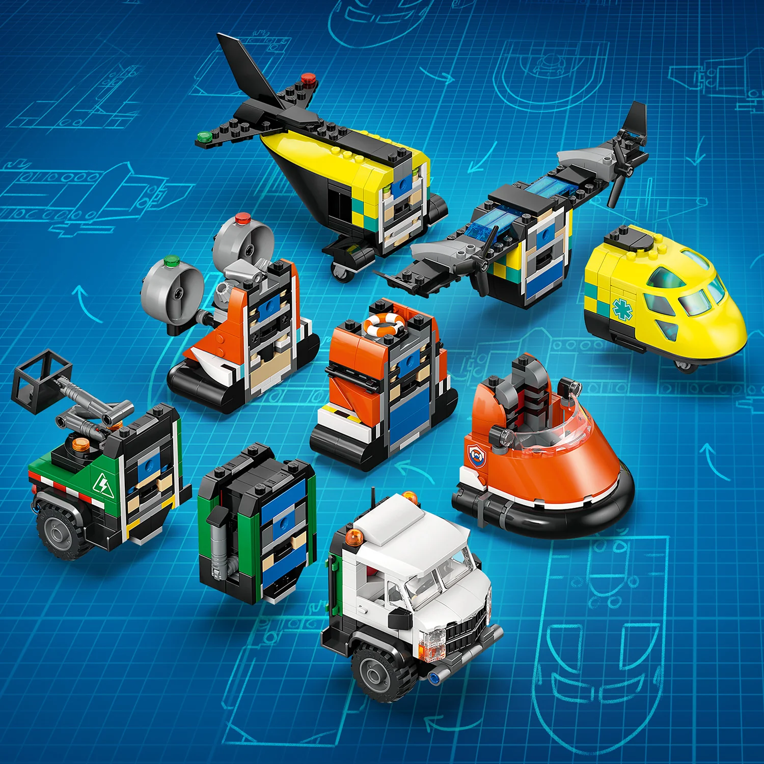 LEGO® City Airplane, Service Truck & Hovercraft Remix